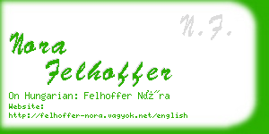 nora felhoffer business card